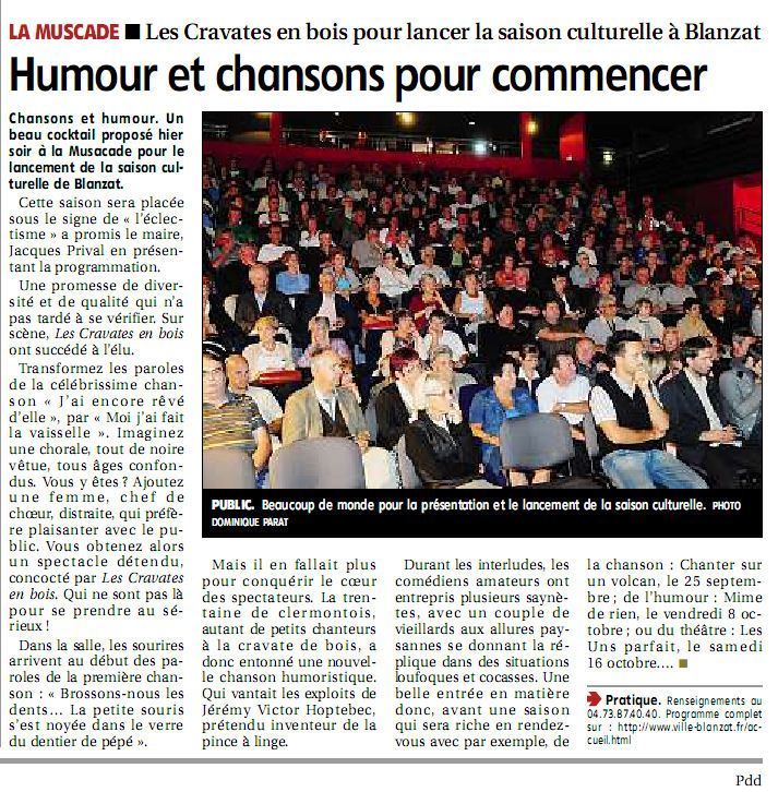 La Montagne - Compte-rendu Blanzat18-09-2010