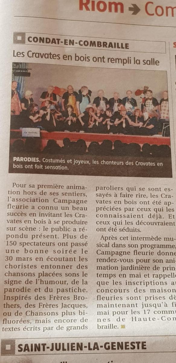 La Montagne - Compte-rendu Condat 30-03-19