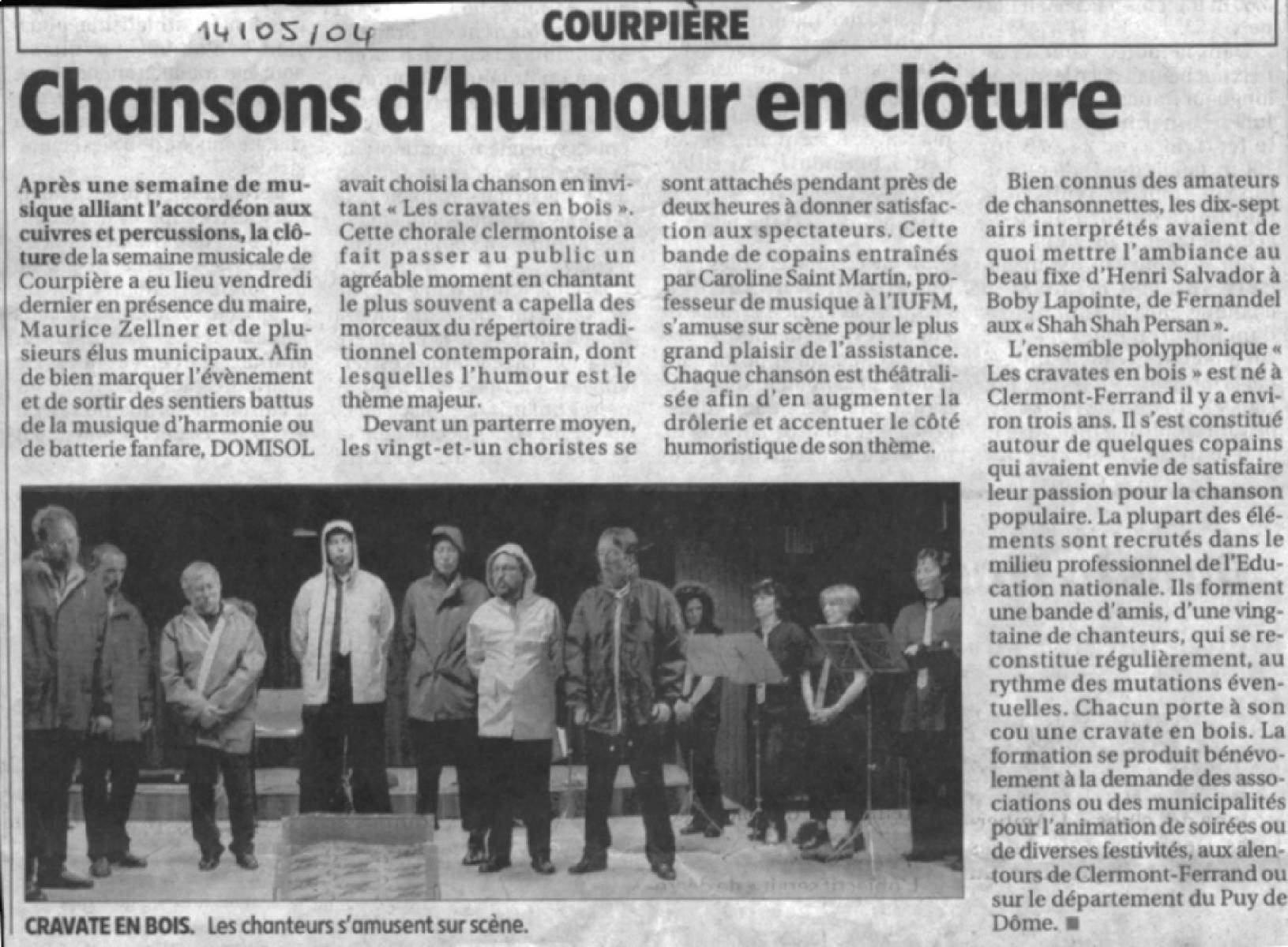 La Montagne - Compte-rendu Courpiere-Mai-2004