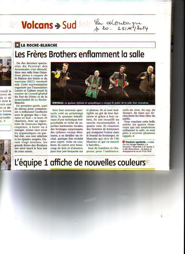 La Montagne - Compte-rendu  La Roche Blanche 21-11-15-Frères-Brothers-Cravates-en-bois