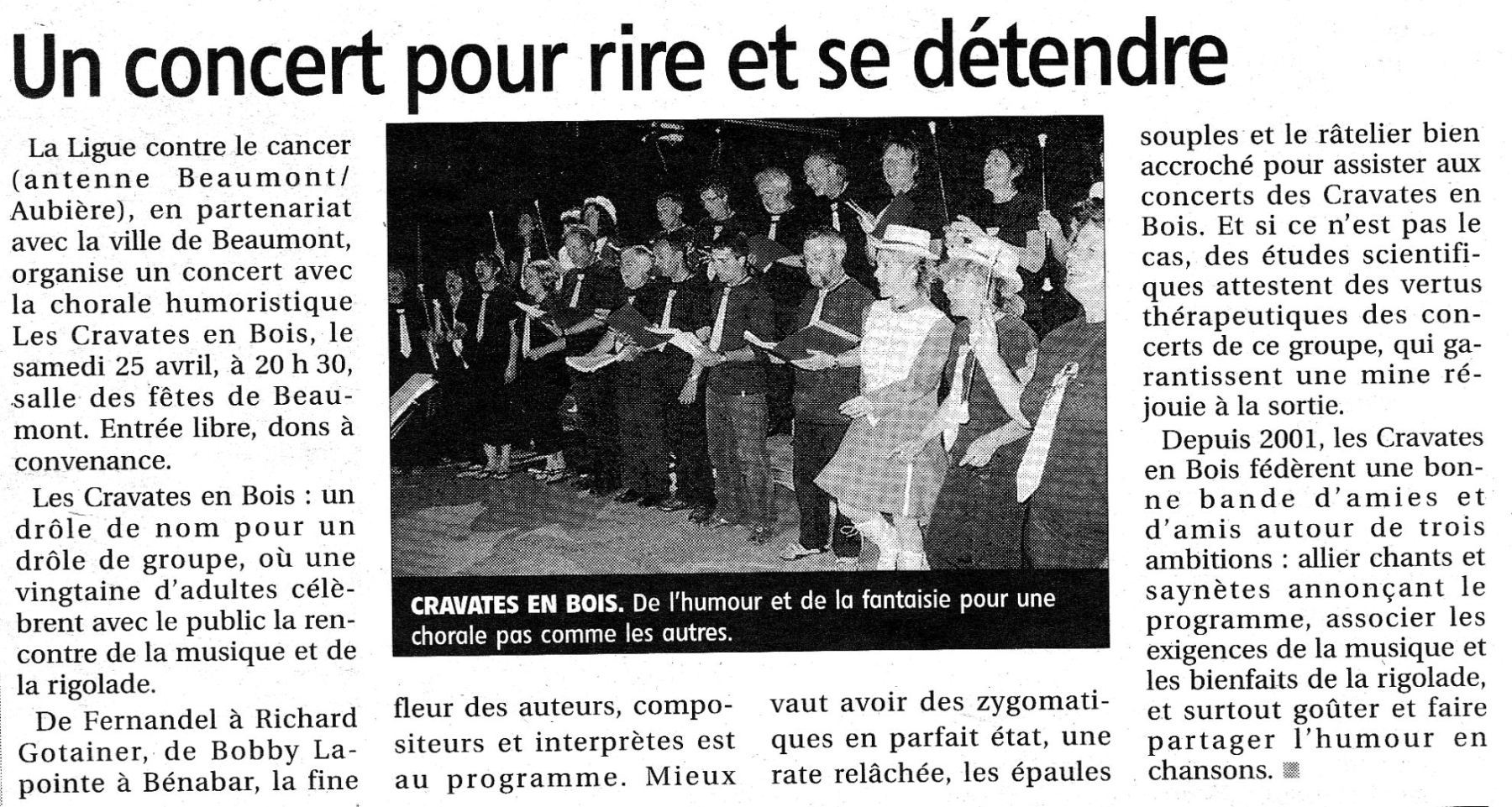 La Montagne - Annonce  Beaumont-Ligue-22-04-2009