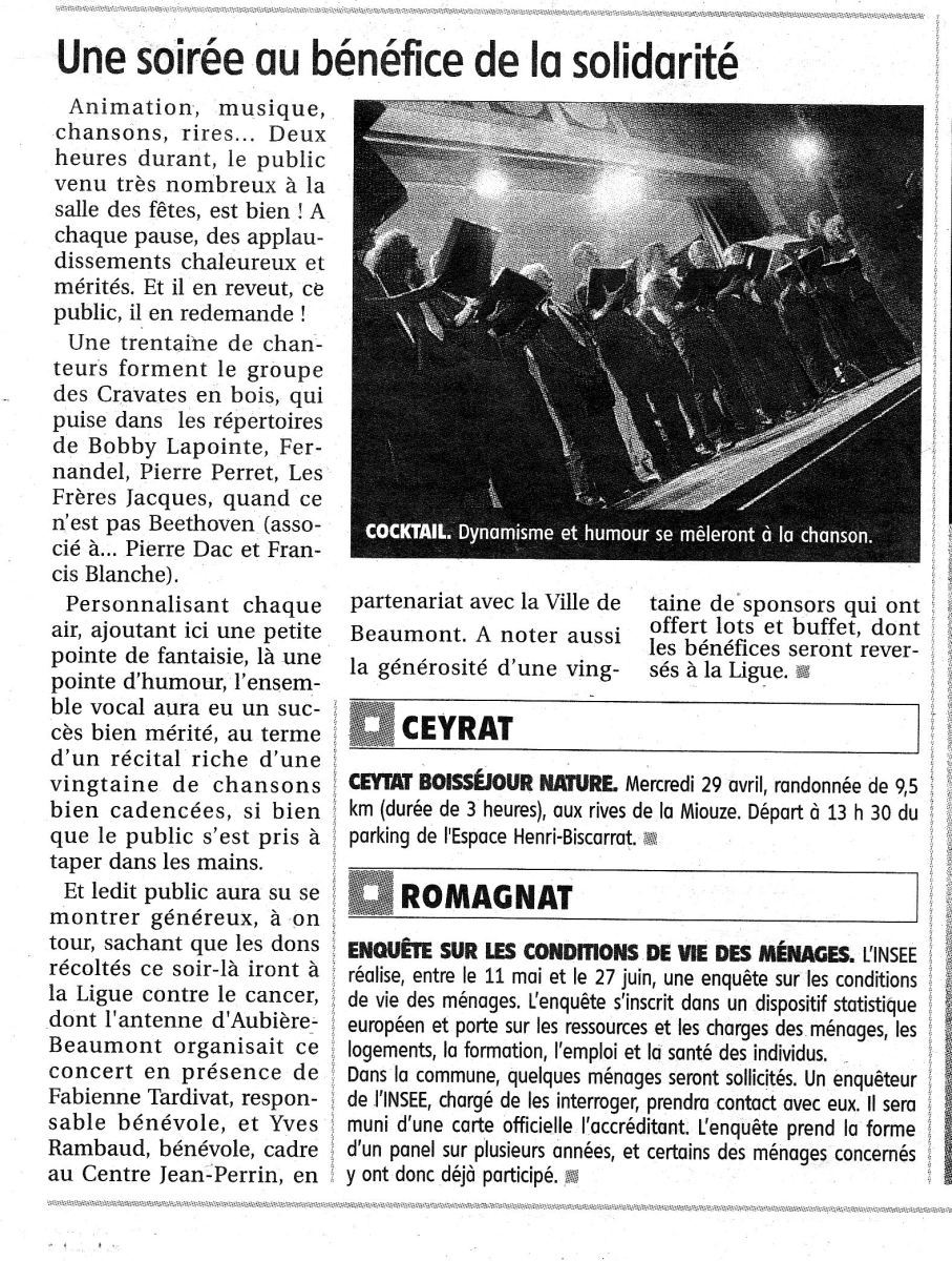 La Montagne - Compte-rendu Beaumont-Ligue-27-04-2009