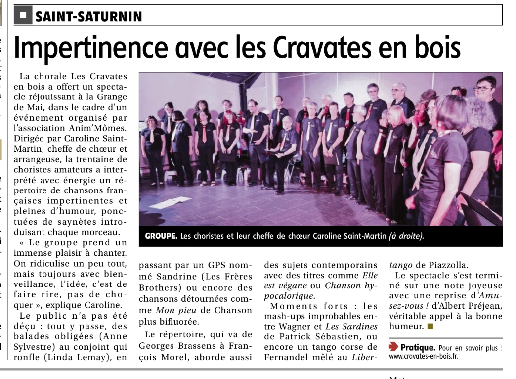La Montagne - Compte-rendu Saint-Saturnin 27-05-25