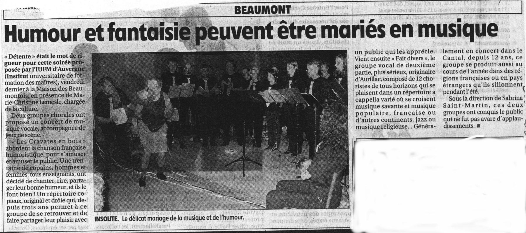 La Montagne - Compte-rendu _Beaumont avec Faits Divers 05-2006